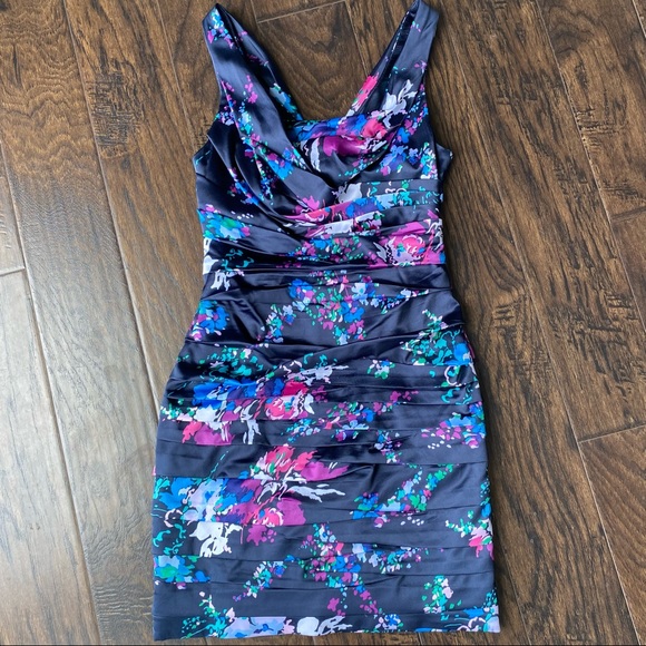 Express Ruched Floral Dress - Picture 1 of 10